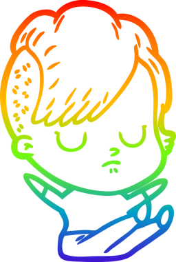 gökkuşağı gradyan çizimi bir insan tarafından çizilmiş bir karikatür kadın