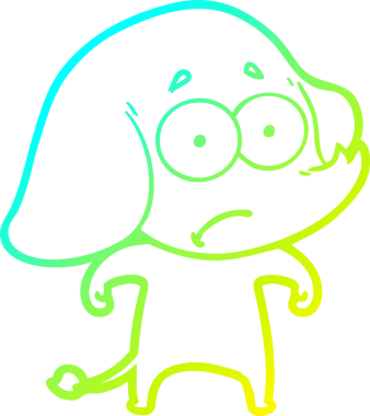 Bir insan tarafından çizilmiş belirsiz bir filin soğuk eğik çizgisi.