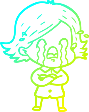 Bir insan tarafından çizilmiş ağlayan bir karikatür çizimi.