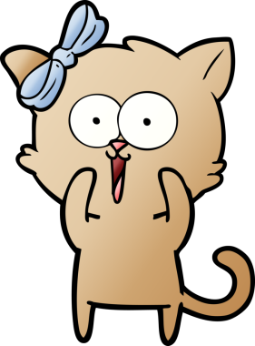 Bir insan tarafından çizilmiş çizgi film kedisi.