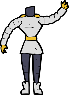 karikatür kadın robot vücudu (bir insan tarafından çizilen ve eşleştirilen karikatürler)