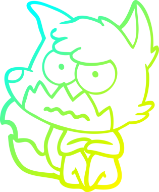 Bir insan tarafından çizilmiş bir çizgi filmin soğuk gradyan çizimi.