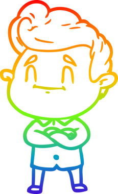 gökkuşağı gradyanı çizimi bir insan tarafından çizilmiş mutlu bir çizgi film adamı