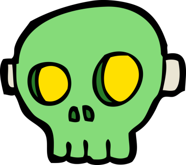 Bir insan tarafından çizilmiş ürkütücü kafatası maskesi.