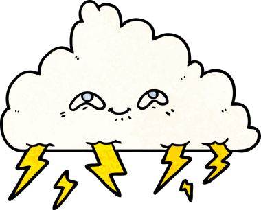 bir insan tarafından çizilmiş bir gökgürültüsü bulutu