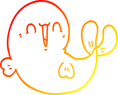 Bir insan tarafından çizilmiş sevimli bir balinanın sıcak çizgi çizgisi.