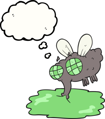 Bir insan tarafından çizilmiş serbest çizim balon karikatür brüt sinek