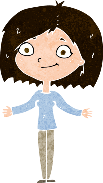 Bir insan tarafından çizilmiş omuz silken çizgi filmdeki kadın.