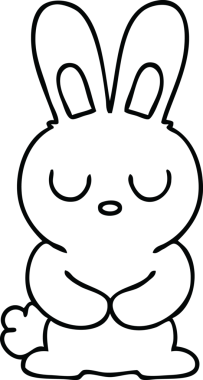 Bir insan tarafından çizilmiş garip çizgi film tavşanı.