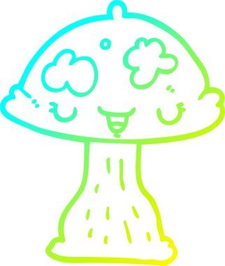 Bir insan tarafından çizilmiş bir mantarın soğuk gradyan çizimi