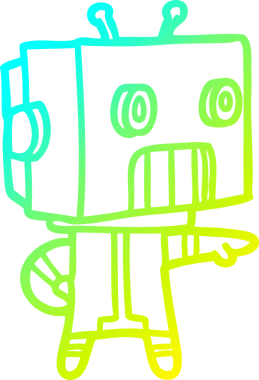 Bir insan tarafından çizilmiş soğuk gradyan robot çizimi