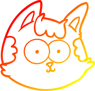 Bir insan tarafından çizilmiş çizgi film kedisinin sıcak çizgi çizimi