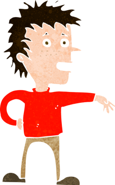 Çizgi filmci, bir insan tarafından çizilmiş saygısız bir jest yapıyor.