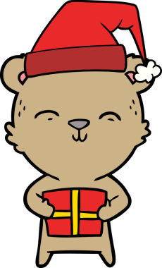 Bir insan tarafından çizilmiş mutlu çizgi film ayısı.