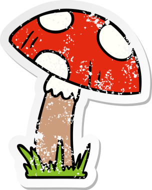 Bir insan tarafından çizilmiş bir kurbağa taburesinin, kederli, karikatür çizimi.