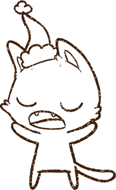 Noel Kedi Kömürü Bir insan tarafından çizilmiş