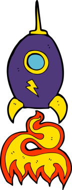 Bir insan tarafından çizilmiş çizgi film uzay gemisi.