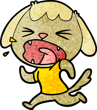 Bir insan tarafından çizilmiş şirin bir köpek havlaması.