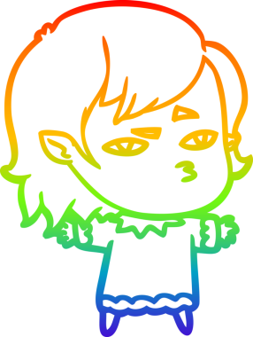 Gökkuşağı gradyan çizimi Bir insan tarafından çizilen vampir kız çizgi