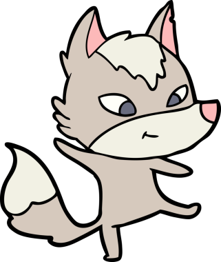 Bir insan tarafından çizilmiş dost canlısı kurt dansı.