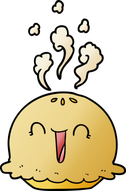 Bir insan tarafından çizilmiş mutlu bir turta.