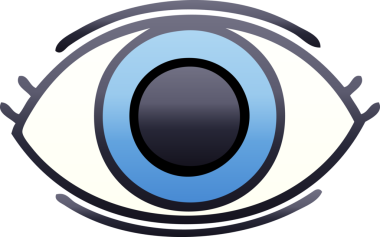 Bir insan tarafından çizilmiş gölgelenmiş göz karikatürü.