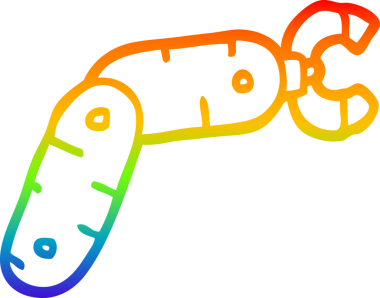 gökkuşağı gradyan çizgi çizimi bir insan tarafından çizilmiş robot kol