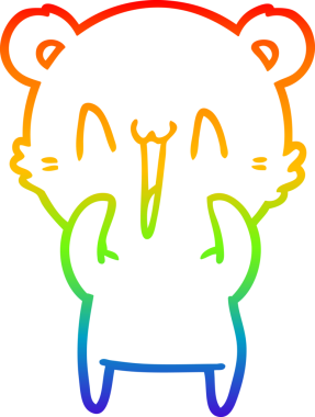 gökkuşağı gradyanı çizimi bir insan tarafından çizilmiş mutlu ayı karikatürü