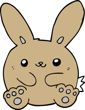 Bir insan tarafından çizilmiş çizgi film tavşanı