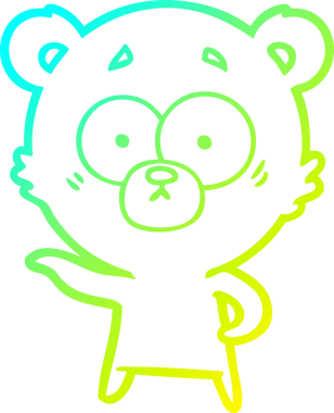 Bir insan tarafından çizilen kaygılı ayı karikatürünün soğuk eğim çizgisi.