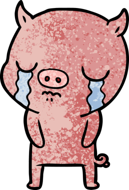 Bir insan tarafından çizilmiş domuz ağlaması.