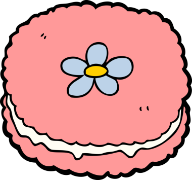 Bir insan tarafından çizilmiş çizgi film bisküvisi