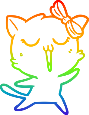 gökkuşağı gradyanı çizimi bir insan tarafından çizilmiş çizgi film kedisi