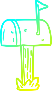 Bir insan tarafından çizilen posta kutusunun soğuk gradyan çizimi