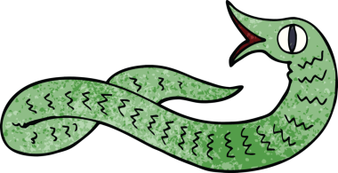 Bir insan tarafından çizilmiş ortaçağ yılanı.