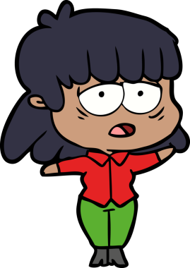 Bir insan tarafından çizilmiş yorgun bir kadın.