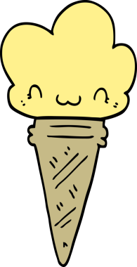 Bir insan tarafından çizilmiş karikatür dondurması.