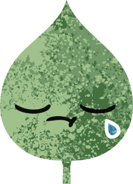 Bir insan tarafından çizilmiş dışavurumsal yaprağın retro çizim tarzı karikatürü