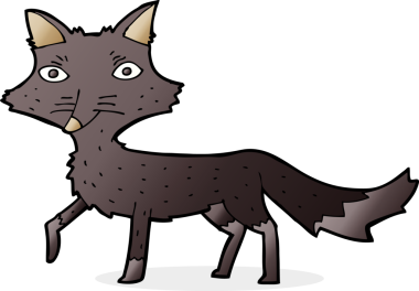 Bir insan tarafından çizilmiş küçük bir kurt.