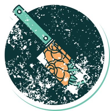 Bir satırın ve bir insanın çizdiği çiçeklerin sembolik dövmeli resmi.