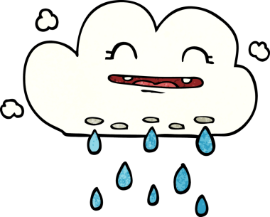 Bir insan tarafından çizilmiş karalama yağmur bulutu