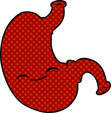 Bir insan tarafından çizilmiş midem.