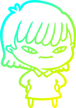 Bir insan tarafından çizilmiş bir karikatür kadın çizimi.