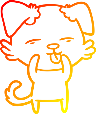 İnsan tarafından çizilmiş bir çizgi film köpeğinin sıcak çizgi çizimi.