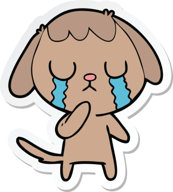 Bir insan tarafından çizilmiş şirin bir köpeğin çıkartması.