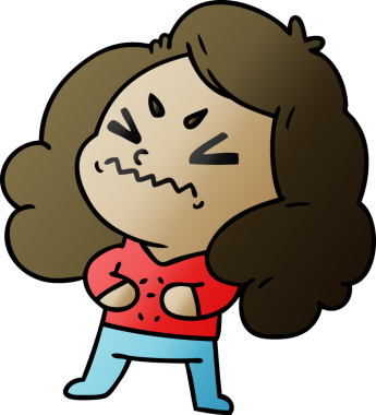 Bir insan tarafından çizilmiş kawai kızının gradyan çizimi.