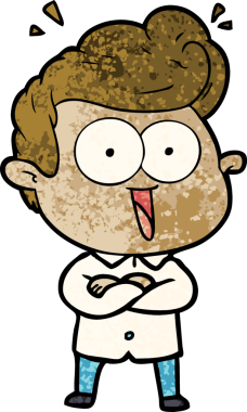 Bir insan tarafından çizilmiş heyecanlı bir çizgi film.