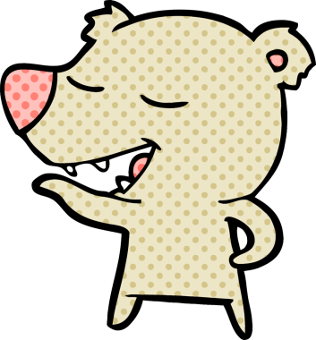 Bir insan tarafından çizilmiş çizgi film ayısı.