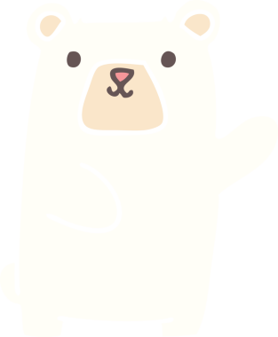 Bir insan tarafından çizilmiş garip karikatür kutup ayısı.