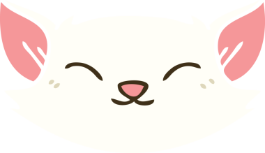 Bir insan tarafından çizilmiş garip çizgi film kedisi.